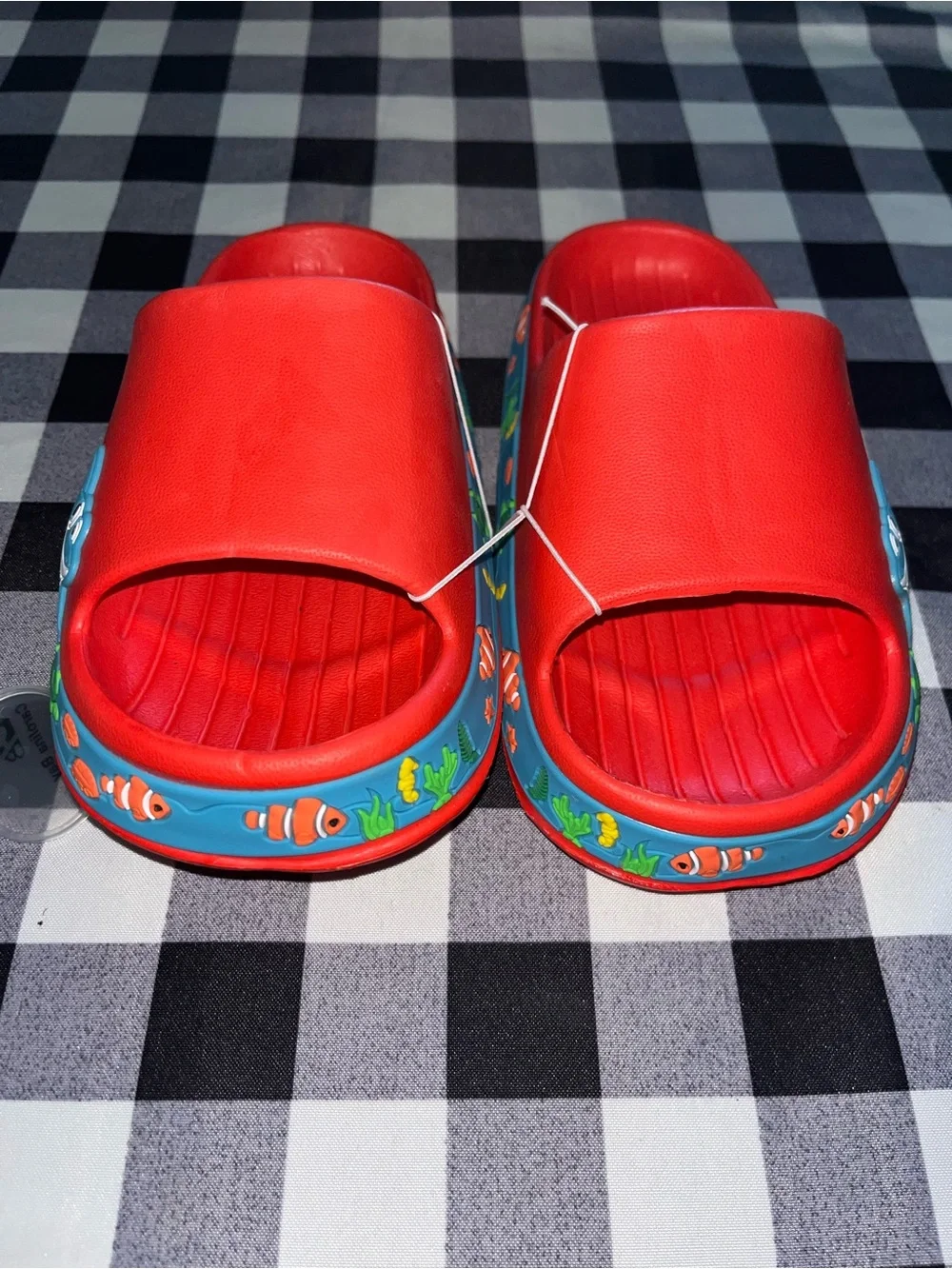 Kids Red Shark Slide Sandals - Size 12